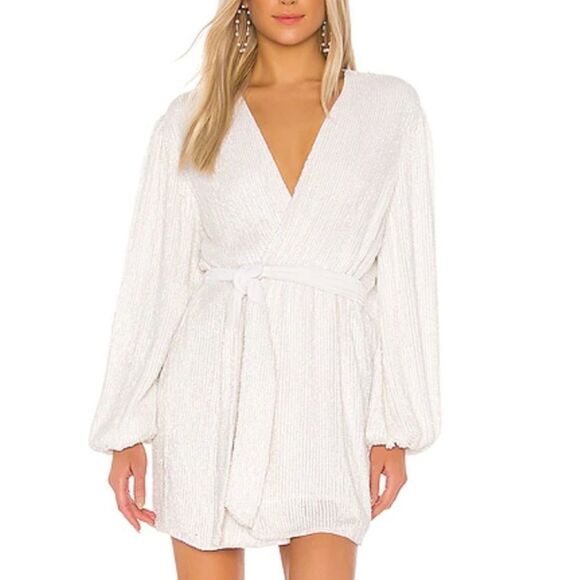 NWT Retrofete Gabrielle Robe in Moonglow White XS Revolve - Picture 1 of 15